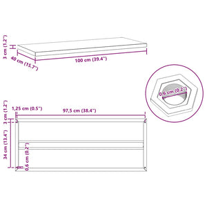 Wandregale 2 Stk. 100x40 cm Silbern Edelstahl