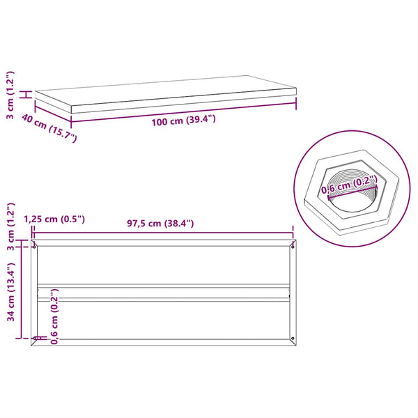 Wandregale 2 Stk. 100x40 cm Silbern Edelstahl
