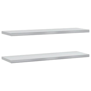Wandregale 2 Stk. 100x30 cm Silbern Edelstahl