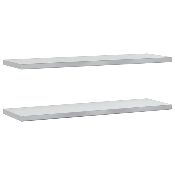 Wandregale 2 Stk. 100x30 cm Silbern Edelstahl