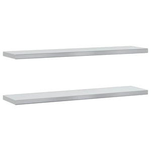 Wandregale 2 Stk. 100x23,5 cm Silbern Edelstahl