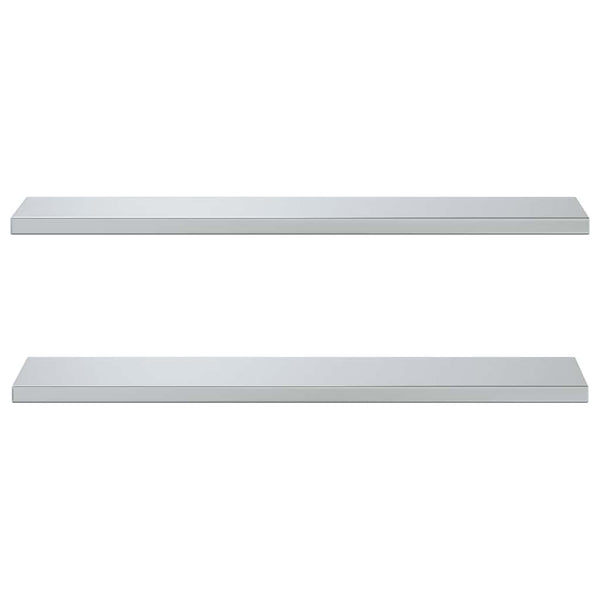 Wandregale 2 Stk. 100x23,5 cm Silbern Edelstahl