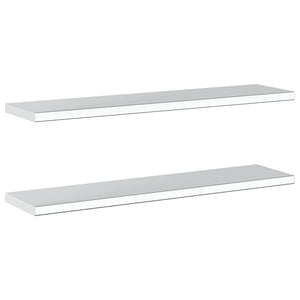 Wandregale 2 Stk. 100x23,5 cm Silbern Edelstahl