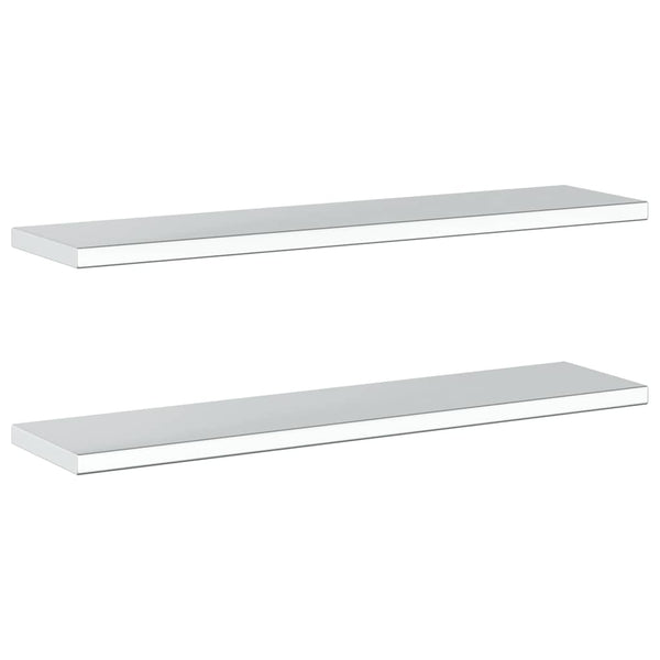 Wandregale 2 Stk. 100x23,5 cm Silbern Edelstahl