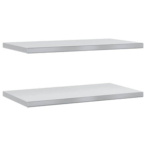 Wandregale 2 Stk. 75x40 cm Silbern Edelstahl