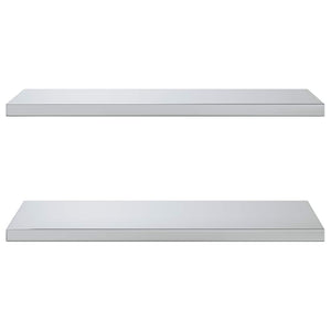 Wandregale 2 Stk. 75x40 cm Silbern Edelstahl