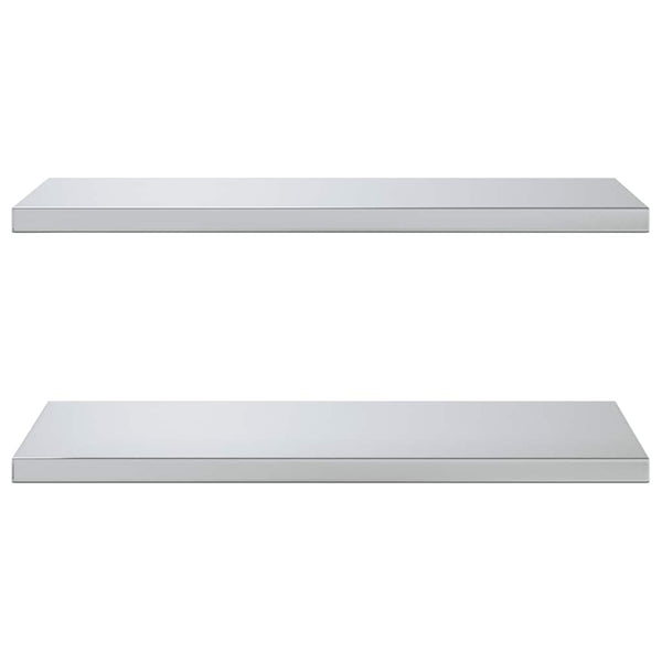 Wandregale 2 Stk. 75x40 cm Silbern Edelstahl