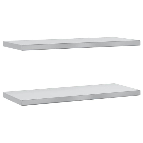 Wandregale 2 Stk. 75x30 cm Silbern Edelstahl