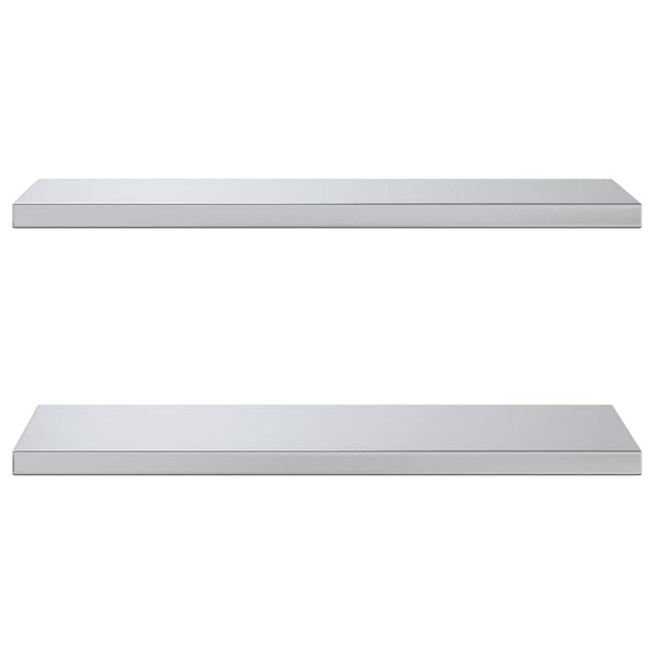 Wandregale 2 Stk. 75x30 cm Silbern Edelstahl