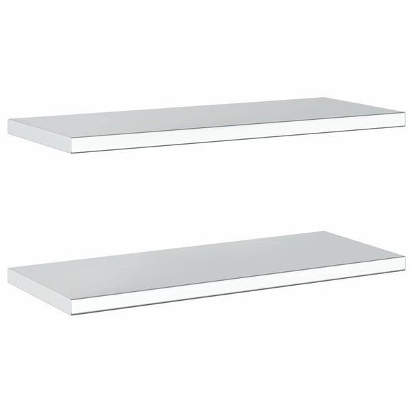 Wandregale 2 Stk. 75x30 cm Silbern Edelstahl