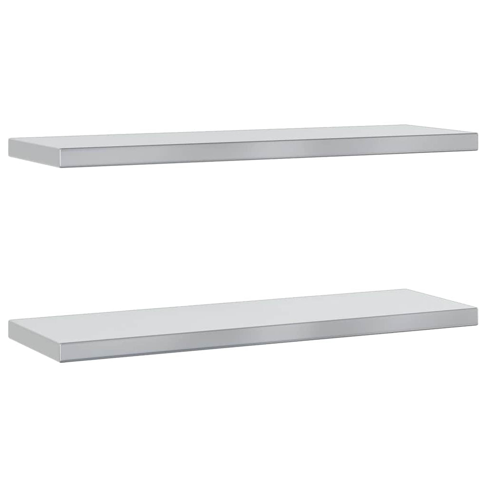 Wandregale 2 Stk. 75x23,5 cm Silbern Edelstahl