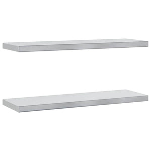 Wandregale 2 Stk. 75x23,5 cm Silbern Edelstahl