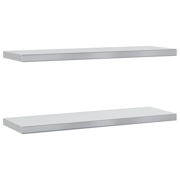 Wandregale 2 Stk. 75x23,5 cm Silbern Edelstahl