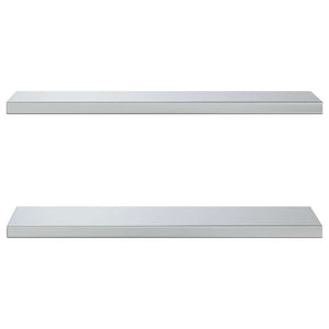 Wandregale 2 Stk. 75x23,5 cm Silbern Edelstahl