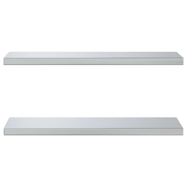 Wandregale 2 Stk. 75x23,5 cm Silbern Edelstahl