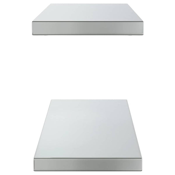 Wandregale 2 Stk. 75x23,5 cm Silbern Edelstahl