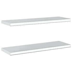 Wandregale 2 Stk. 75x23,5 cm Silbern Edelstahl