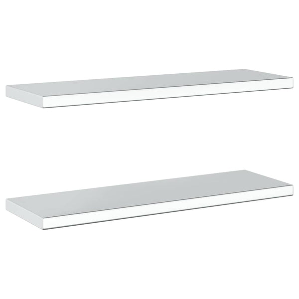 Wandregale 2 Stk. 75x23,5 cm Silbern Edelstahl