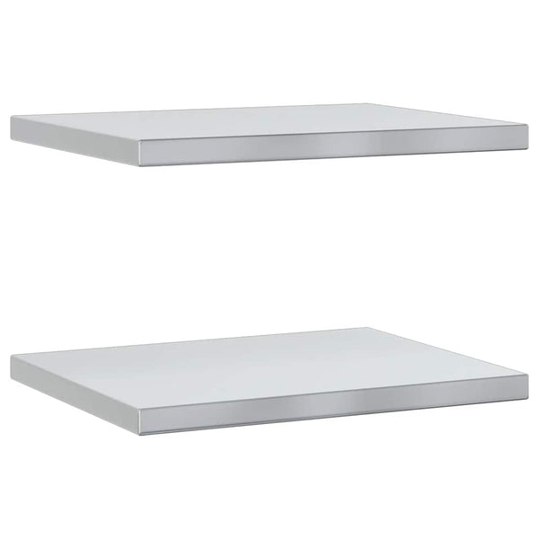 Wandregale 2 Stk. 50x40 cm Silbern Edelstahl