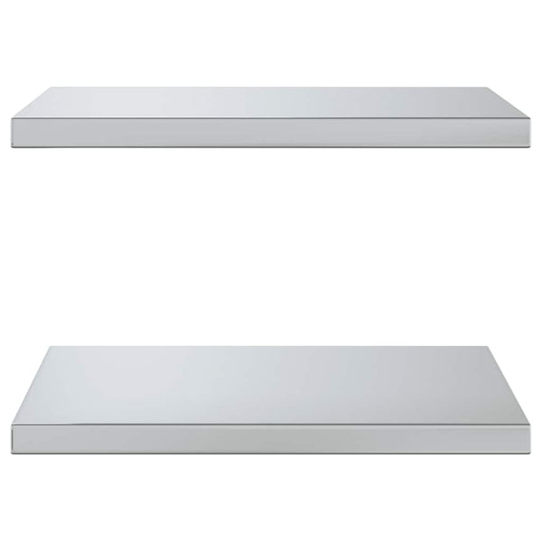 Wandregale 2 Stk. 50x40 cm Silbern Edelstahl