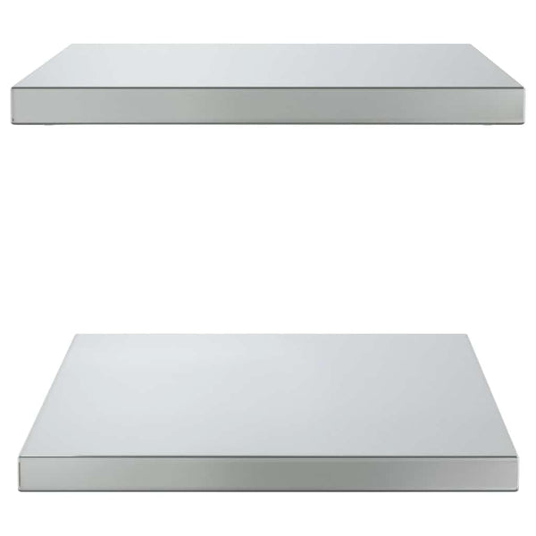 Wandregale 2 Stk. 50x40 cm Silbern Edelstahl