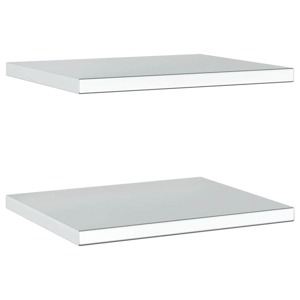 Wandregale 2 Stk. 50x40 cm Silbern Edelstahl