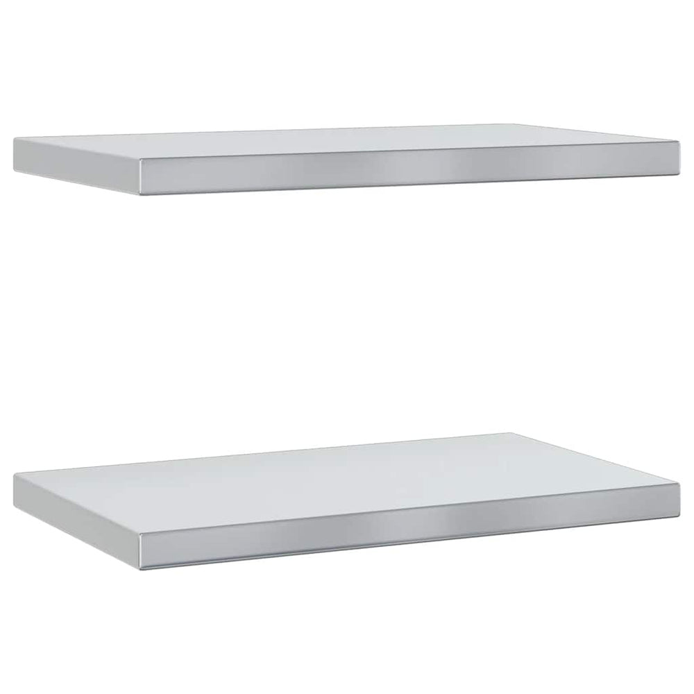 Wandregale 2 Stk. 50x30 cm Silbern Edelstahl