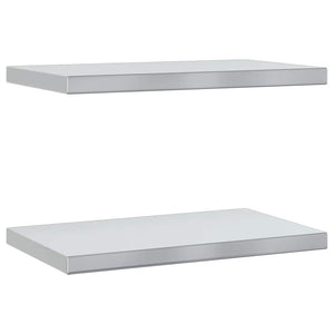 Wandregale 2 Stk. 50x30 cm Silbern Edelstahl