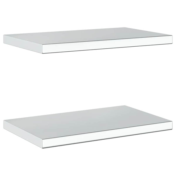 Wandregale 2 Stk. 50x30 cm Silbern Edelstahl