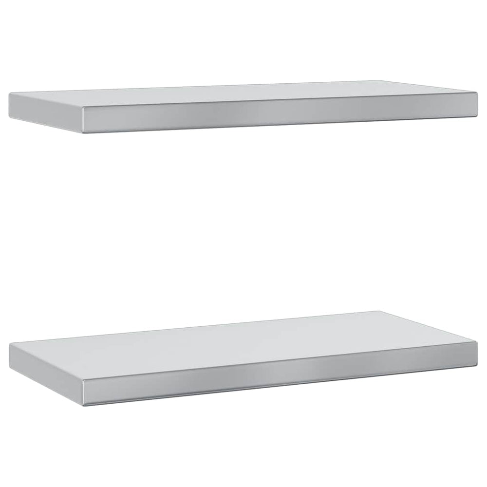 Wandregale 2 Stk. 50x23,5 cm Silbern Edelstahl