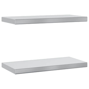 Wandregale 2 Stk. 50x23,5 cm Silbern Edelstahl
