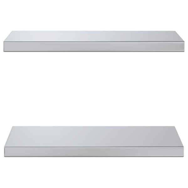 Wandregale 2 Stk. 50x23,5 cm Silbern Edelstahl