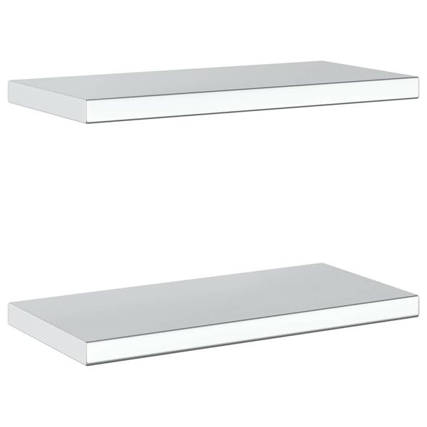 Wandregale 2 Stk. 50x23,5 cm Silbern Edelstahl