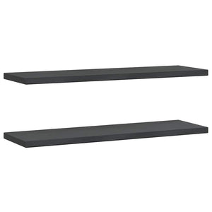 Wandregale 2 Stk. 100x30 cm Schwarz Edelstahl