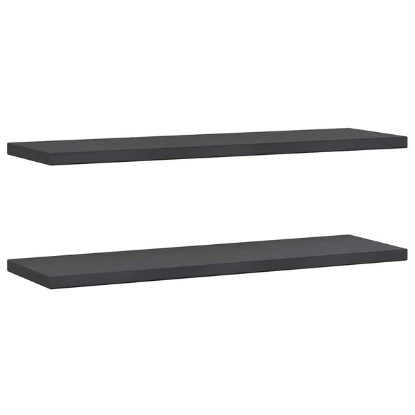 Wandregale 2 Stk. 100x30 cm Schwarz Edelstahl