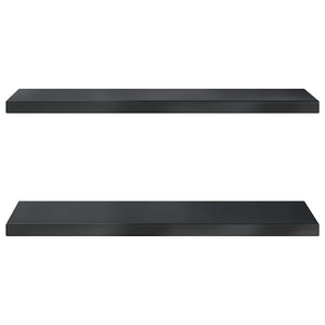 Wandregale 2 Stk. 100x30 cm Schwarz Edelstahl