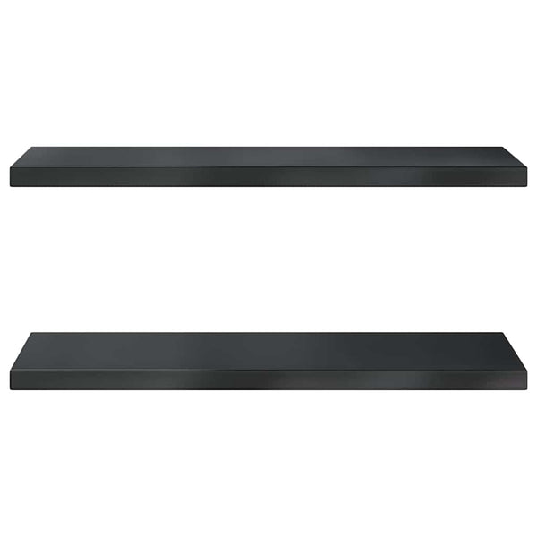 Wandregale 2 Stk. 100x30 cm Schwarz Edelstahl