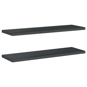 Wandregale 2 Stk. 100x30 cm Schwarz Edelstahl