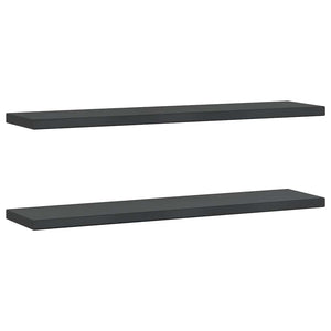 Wandregale 2 Stk. 100x23,5 cm Schwarz Edelstahl