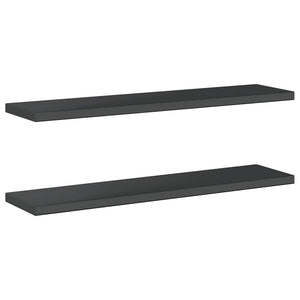Wandregale 2 Stk. 100x23,5 cm Schwarz Edelstahl