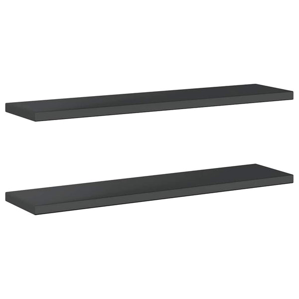 Wandregale 2 Stk. 100x23,5 cm Schwarz Edelstahl