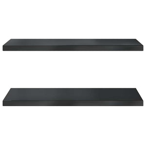 Wandregale 2 Stk. 75x40 cm Schwarz Edelstahl