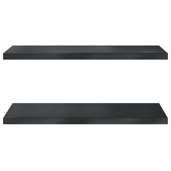 Wandregale 2 Stk. 75x40 cm Schwarz Edelstahl