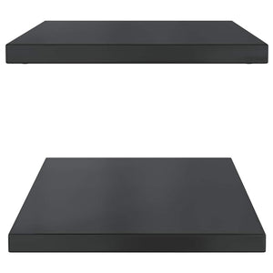 Wandregale 2 Stk. 75x40 cm Schwarz Edelstahl