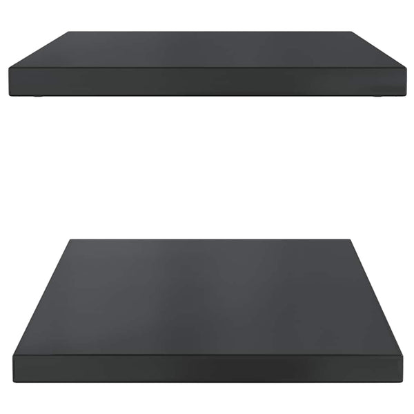 Wandregale 2 Stk. 75x40 cm Schwarz Edelstahl