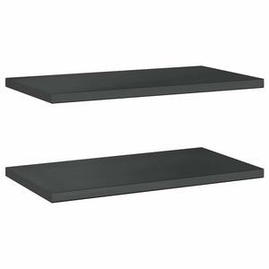 Wandregale 2 Stk. 75x40 cm Schwarz Edelstahl