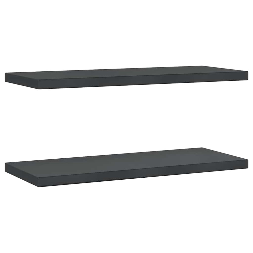 Wandregale 2 Stk. 75x30 cm Schwarz Edelstahl