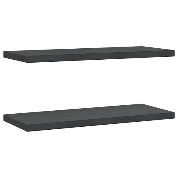 Wandregale 2 Stk. 75x30 cm Schwarz Edelstahl