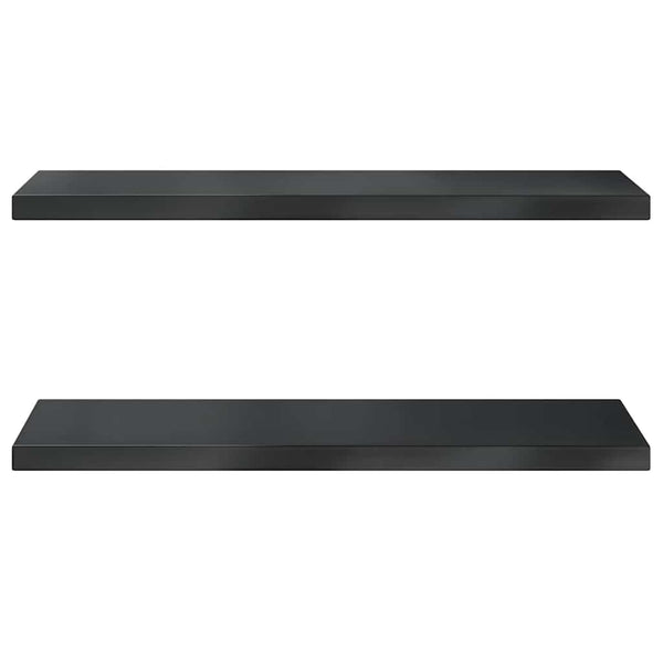 Wandregale 2 Stk. 75x30 cm Schwarz Edelstahl