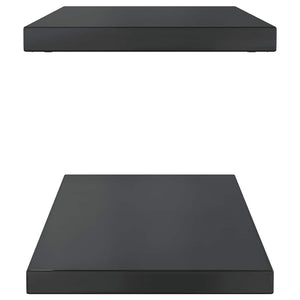Wandregale 2 Stk. 75x30 cm Schwarz Edelstahl